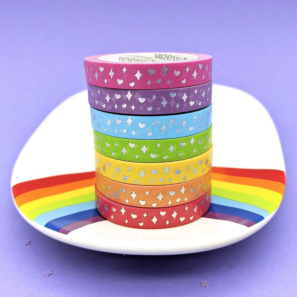 Sparkles (Skittles) Washi Tape Set (Holo Foil) by Fox and Cactus