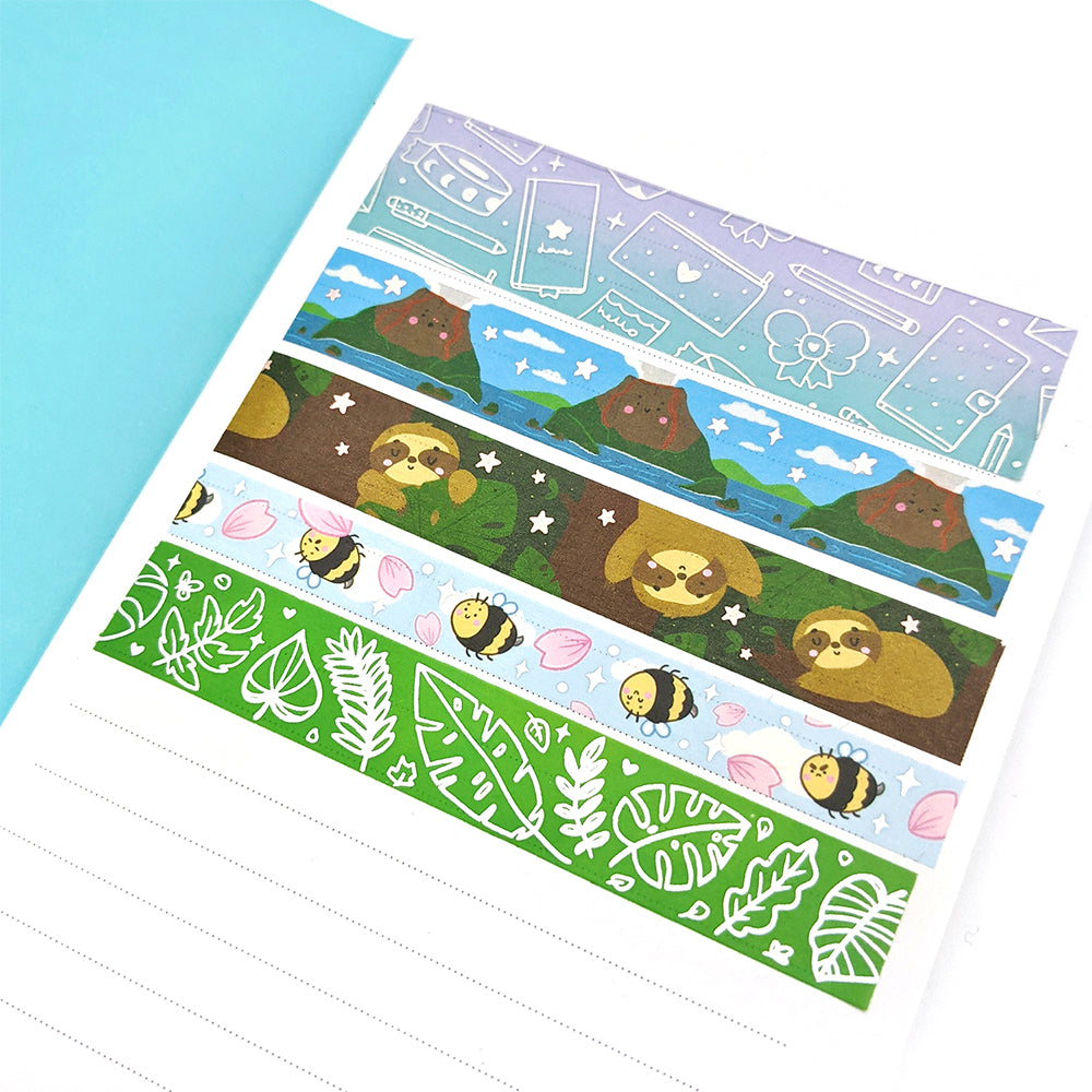 Spring Bee Washi Tape (Silver Foil) by Fox and Cactus