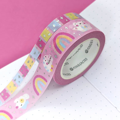 Rainbow Friends Sparkles Washi Tape (Holo Foil) by Fox and Cactus