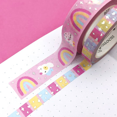 Rainbow Friends Sparkles Washi Tape (Holo Foil) by Fox and Cactus