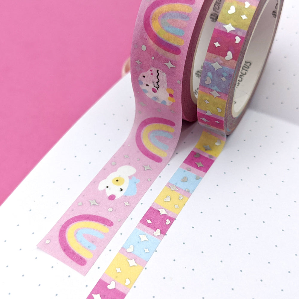 Rainbow Friends Sparkles Washi Tape (Holo Foil) by Fox and Cactus