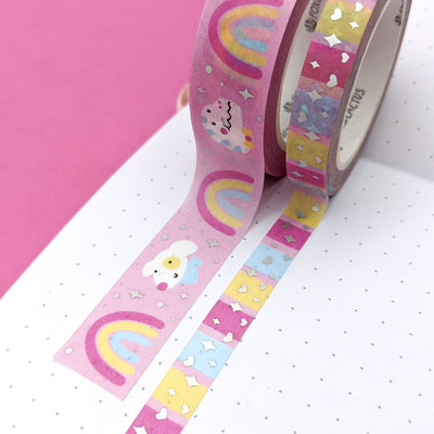 Rainbow Friends Sparkles Washi Tape (Holo Foil) by Fox and Cactus