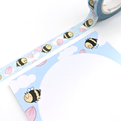 Spring Bee Washi Tape (Silver Foil) by Fox and Cactus