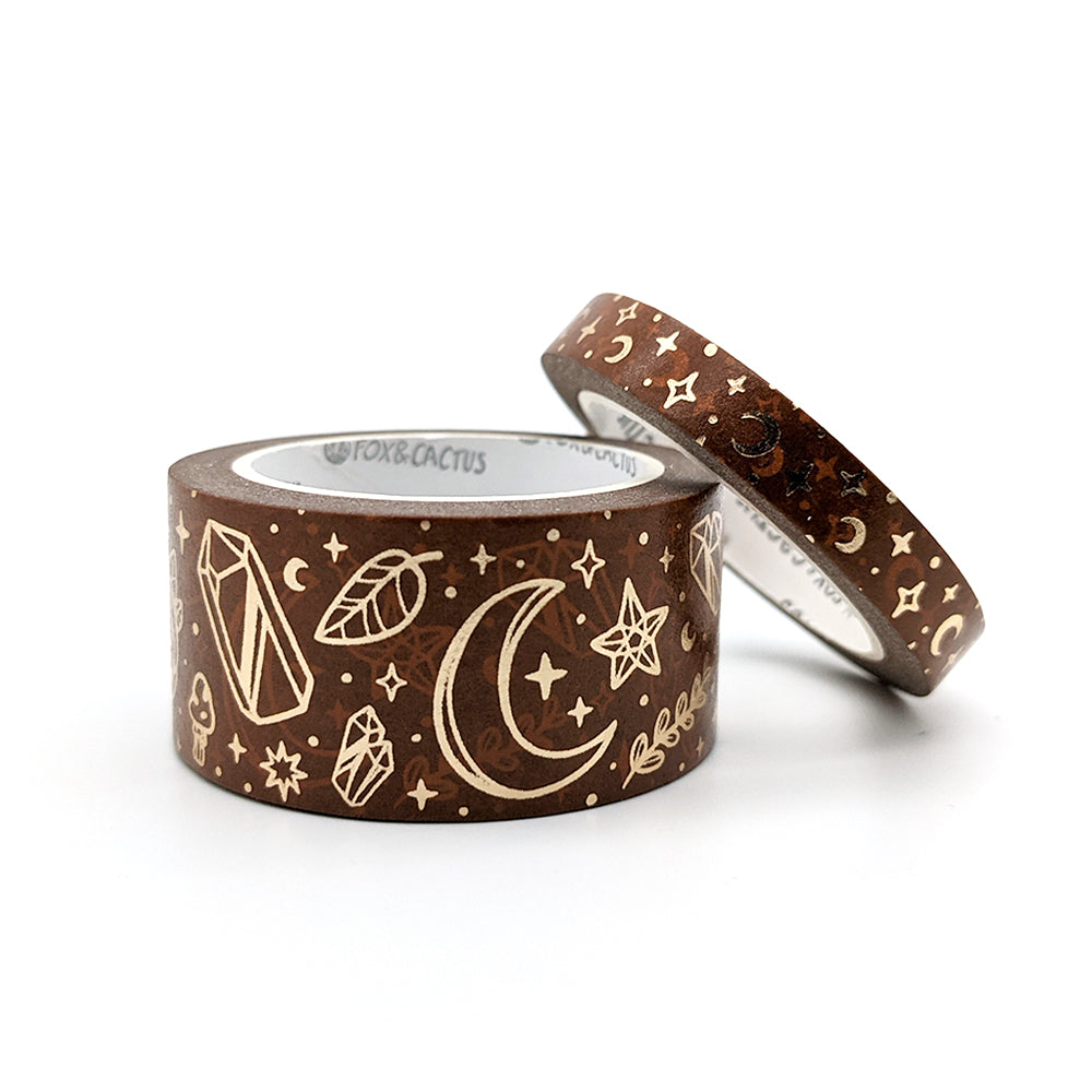 Witchy Vibes (Caramel) Washi Tape Set (Champagne Foil) by Fox and Cactus