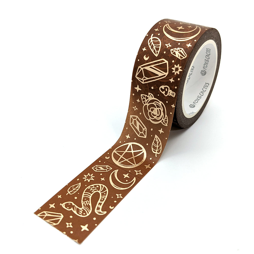 Witchy Vibes (Caramel) Washi Tape Set (Champagne Foil) by Fox and Cactus