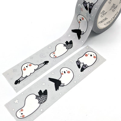 Boo-lesque Ghost Washi Tape (Holo Foil) by Fox and Cactus