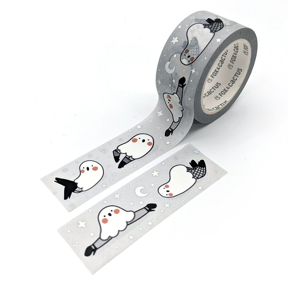 Boo-lesque Ghost Washi Tape (Holo Foil) by Fox and Cactus