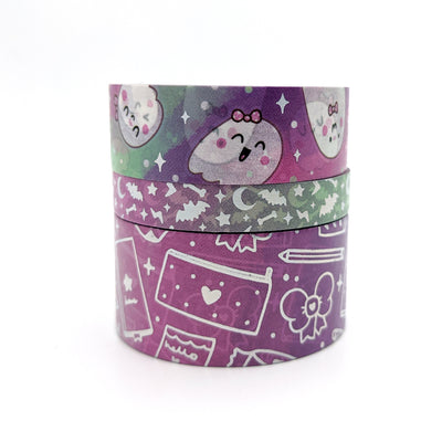 Cutie Ghosts (Aurora) Washi Tape (Holo Foil) by Fox and Cactus