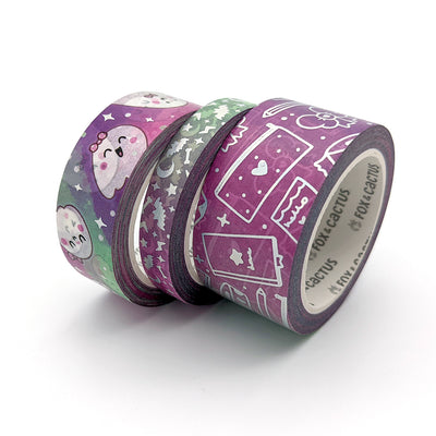 Cutie Ghosts (Aurora) Washi Tape (Holo Foil) by Fox and Cactus