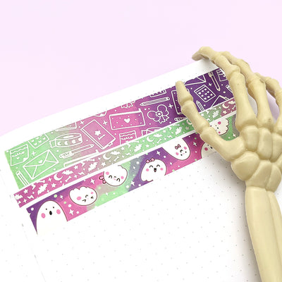Cutie Ghosts (Aurora) Washi Tape (Holo Foil) by Fox and Cactus