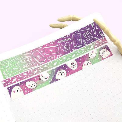 Cutie Ghosts (Aurora) Washi Tape (Holo Foil) by Fox and Cactus