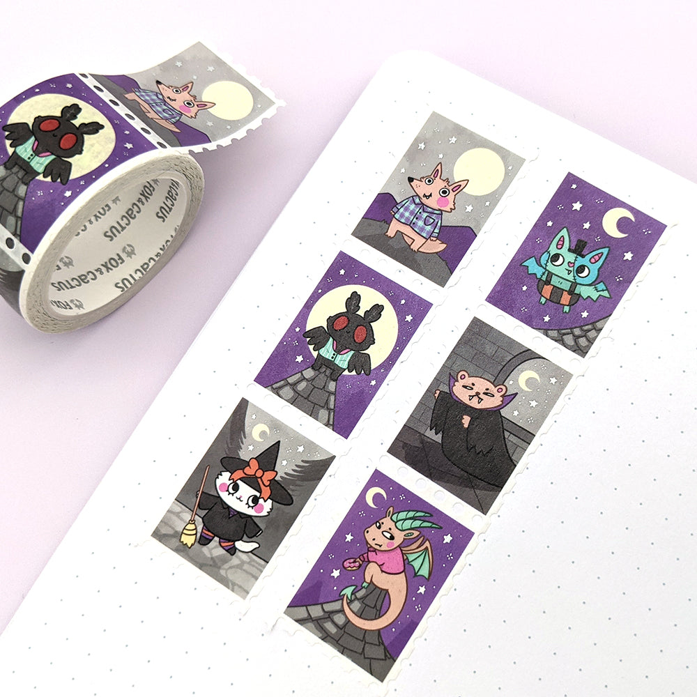 Halloween Friends Stamp Washi Tape (Holo Foil) by Fox and Cactus