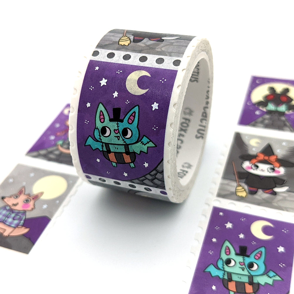 Halloween Friends Stamp Washi Tape (Holo Foil) by Fox and Cactus