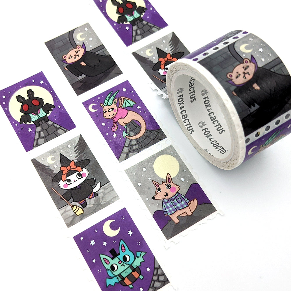 Halloween Friends Stamp Washi Tape (Holo Foil) by Fox and Cactus