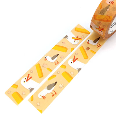 Chip Thief (Seagulls) Washi Tape (Rose Gold Foil) by Fox and Cactus