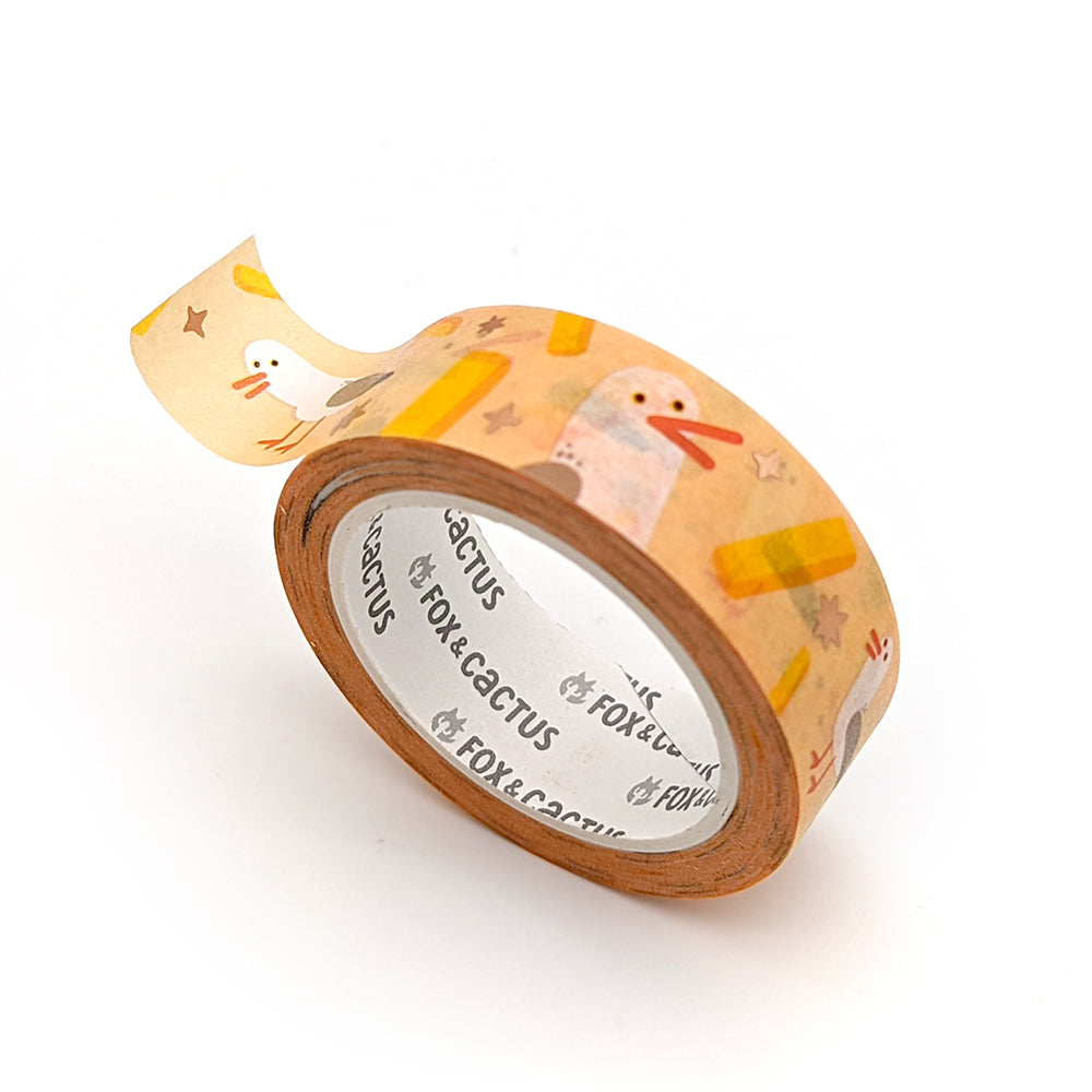 Chip Thief (Seagulls) Washi Tape (Rose Gold Foil) by Fox and Cactus