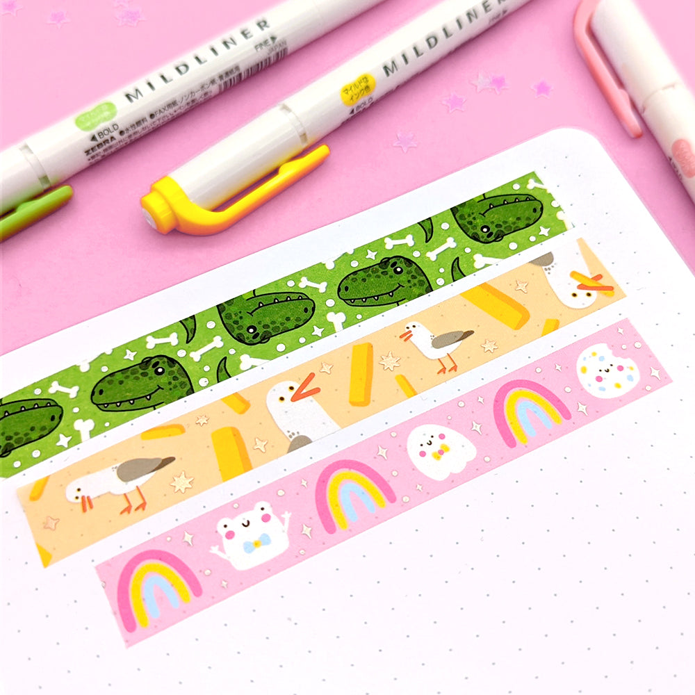 Chip Thief (Seagulls) Washi Tape (Rose Gold Foil) by Fox and Cactus