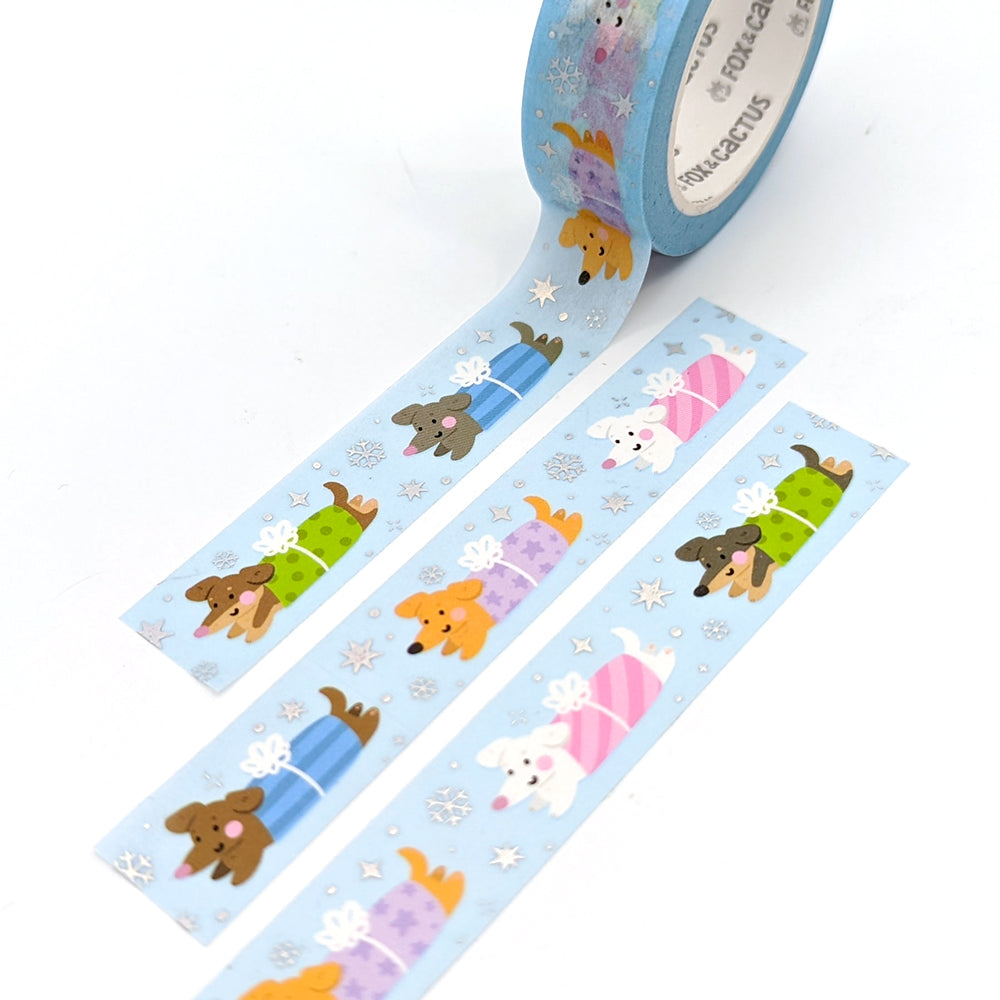 Gift Wrapped Weenies Washi Tape (Holo Foil) by Fox and Cactus