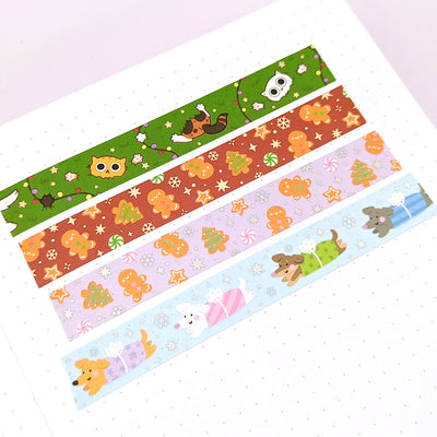 Jolly Gingerbread (Traditonal) Washi Tape (Rose Gold Foil) by Fox and Cactus