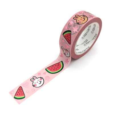 Melon Bunny Washi Tape (Pink Foil) by Fox and Cactus