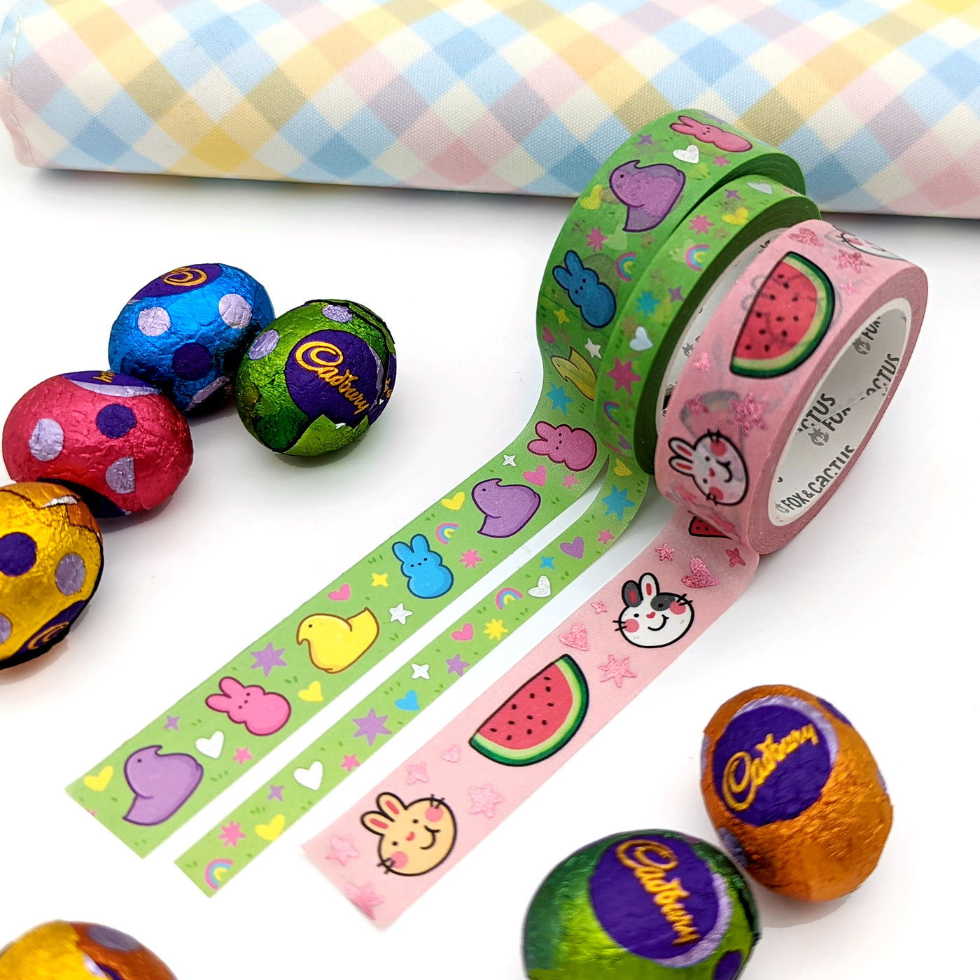 Melon Bunny Washi Tape (Pink Foil) by Fox and Cactus