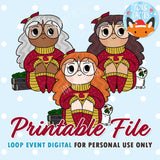 Cosy Wizard (Red) Girls (DIGITAL DOWNLOAD) - Printable/Clipart File - Personal Use Only by Fox and Cactus
