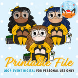 Cosy Wizard (Yellow) Girls (DIGITAL DOWNLOAD) - Printable/Clipart File - Personal Use Only by Fox and Cactus